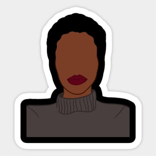 Minimalist Boho African American Woman Sticker